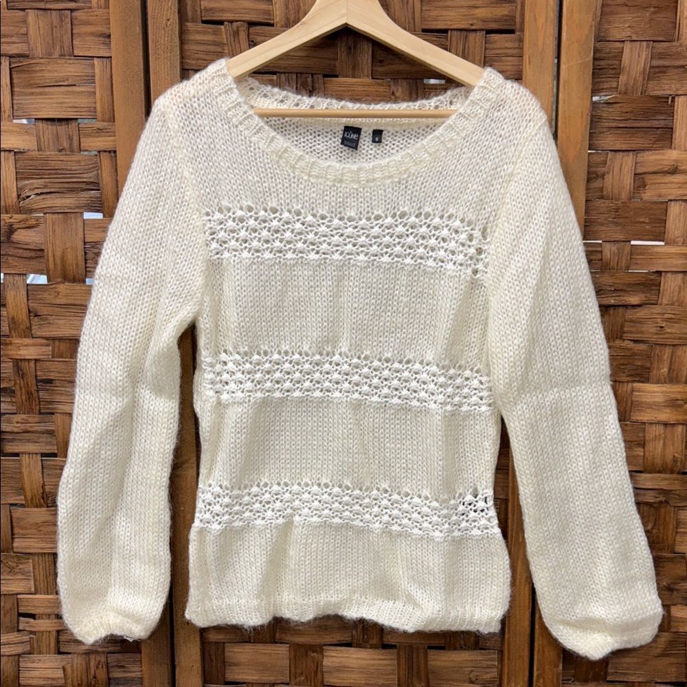 Simons Cream Textured Knit Sweater